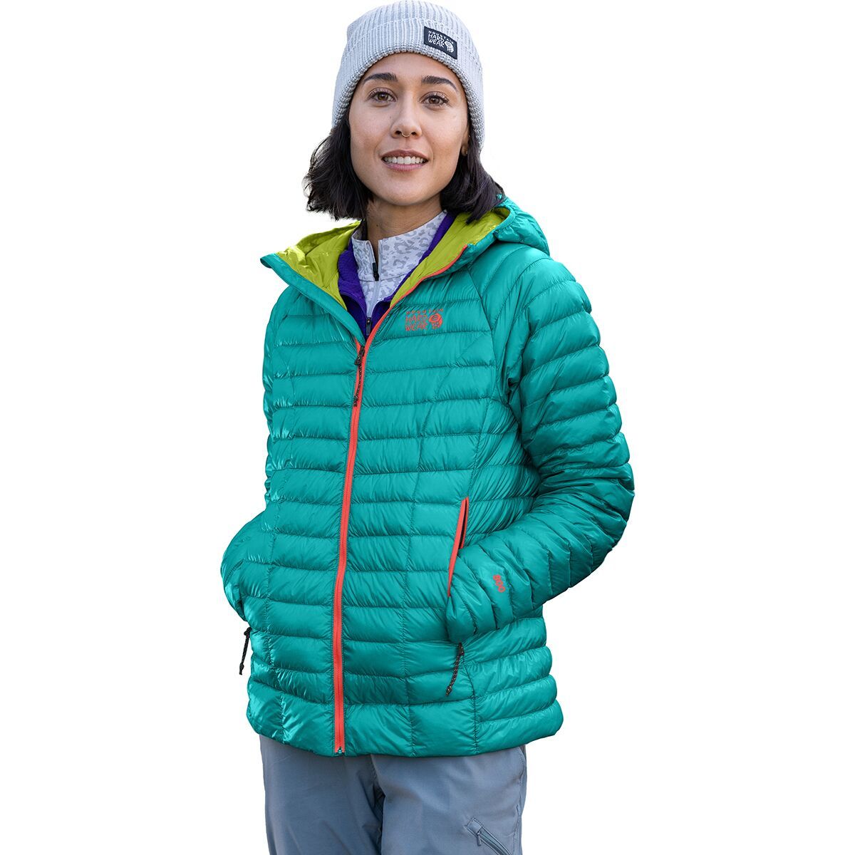Mountain Hardwear Ghost Whisperer 2 Hooded Down Jacket - Women's Synth Green/Fern Glow - SMU, L