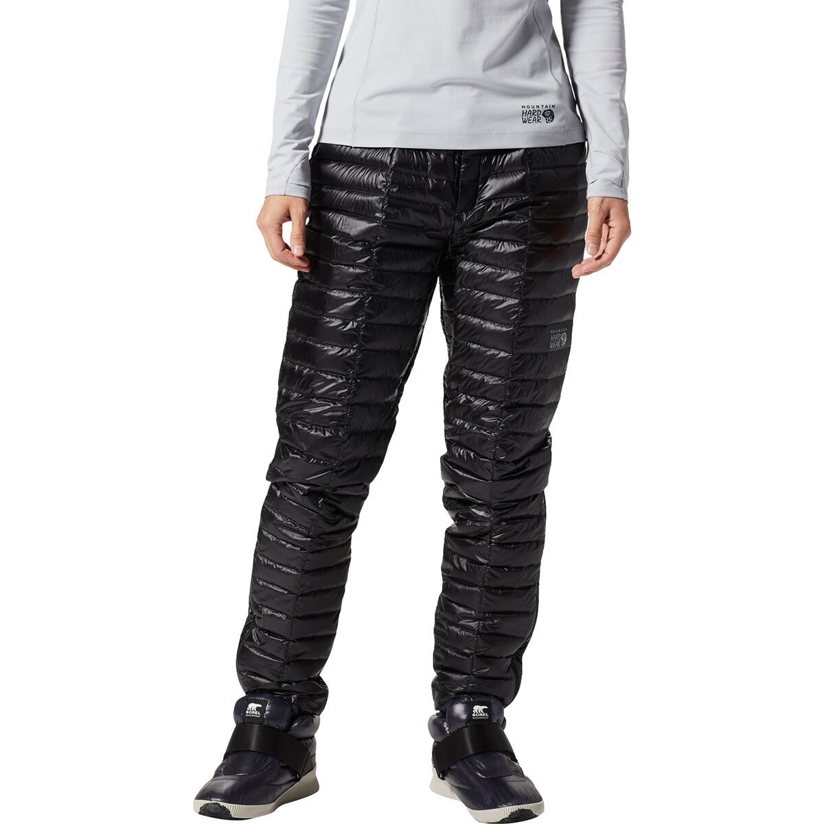 Mountain Hardwear Ghost Whisperer Pant - Women's Black/Solar Pink - SMU, M/Long