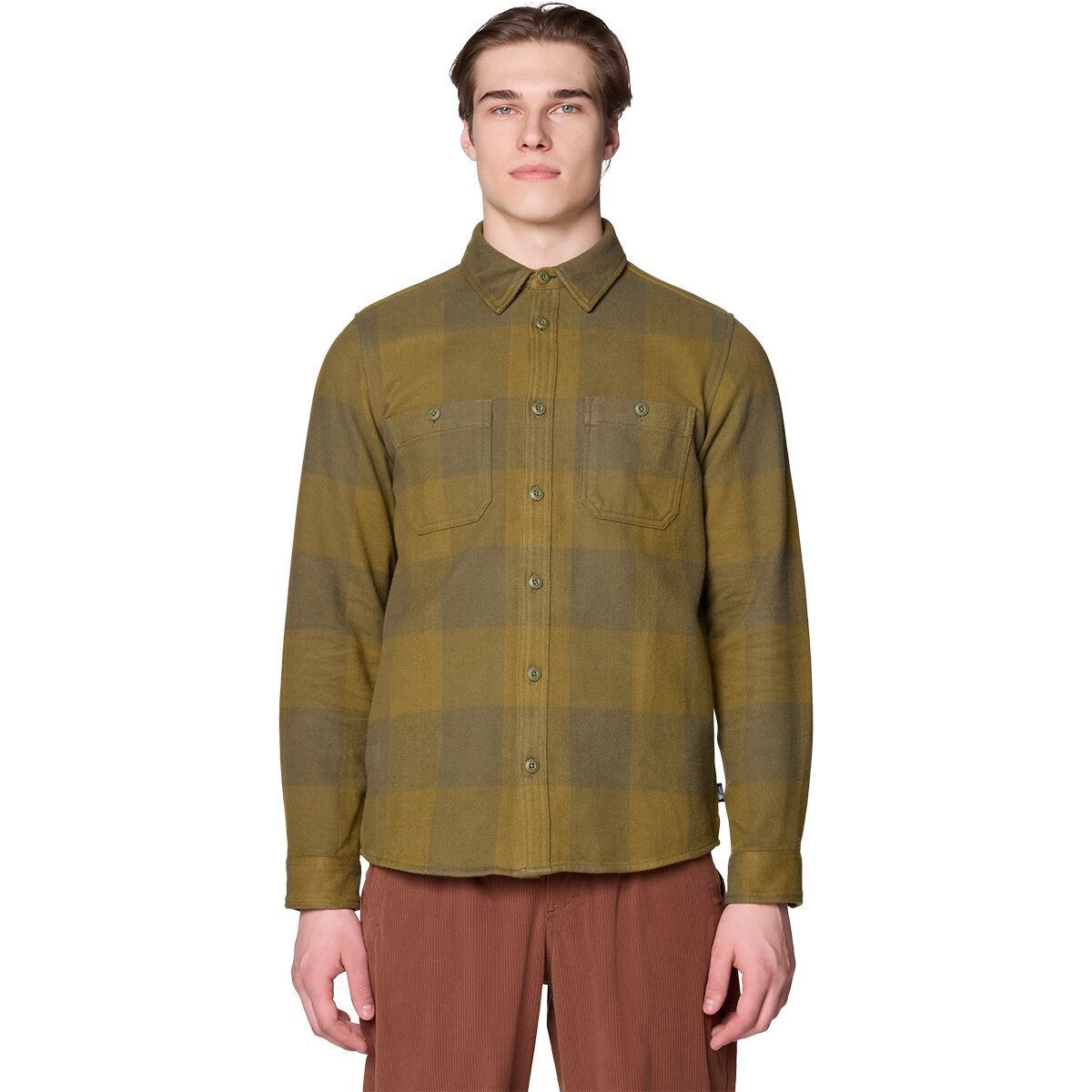Image of Mountain Hardwear Plusher Long-Sleeve Shirt - Men's Combat Green Tatanka Check, XL