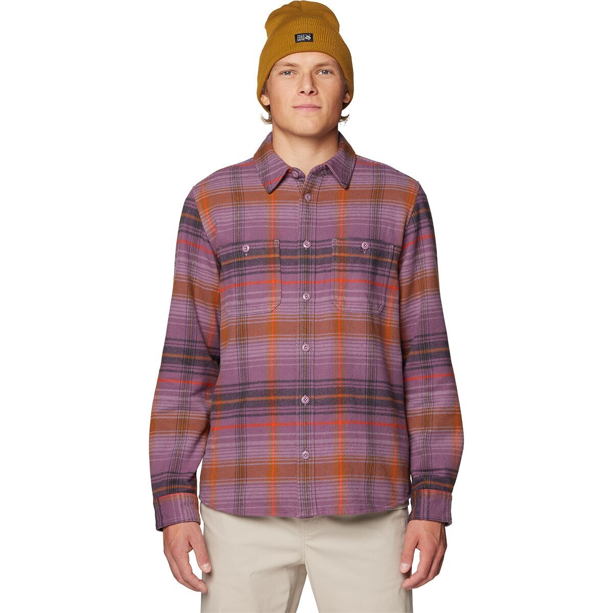 Image of Mountain Hardwear Plusher Long-Sleeve Shirt - Men's Dark Daze Wyoming Plaid, M