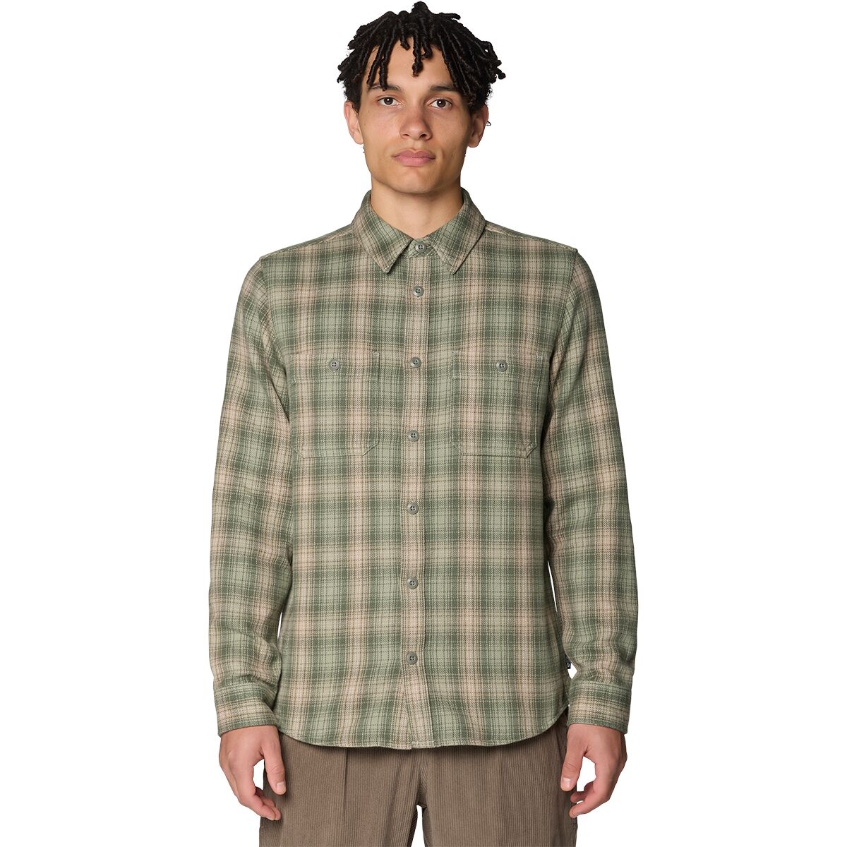 Image of Mountain Hardwear Plusher Long-Sleeve Shirt - Men's Silt Grey Harbour Plaid, XXL