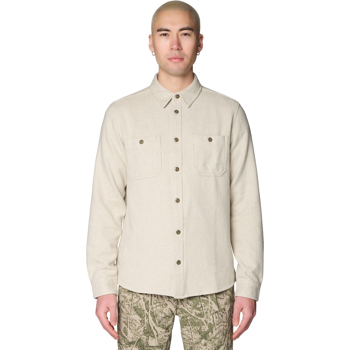 Image of Mountain Hardwear Plusher Long-Sleeve Shirt - Men's Stone Melange, XL