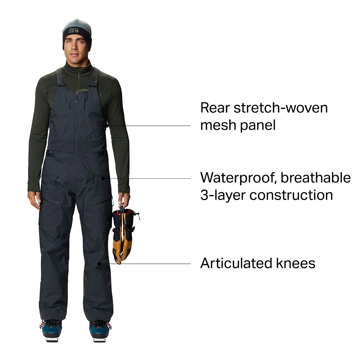 Men's The Viv™ Gore-Tex® Pro Bib。 Mountain Hardwear Viv GORE-TEX PRO Bib Pant - Men's - Clothing