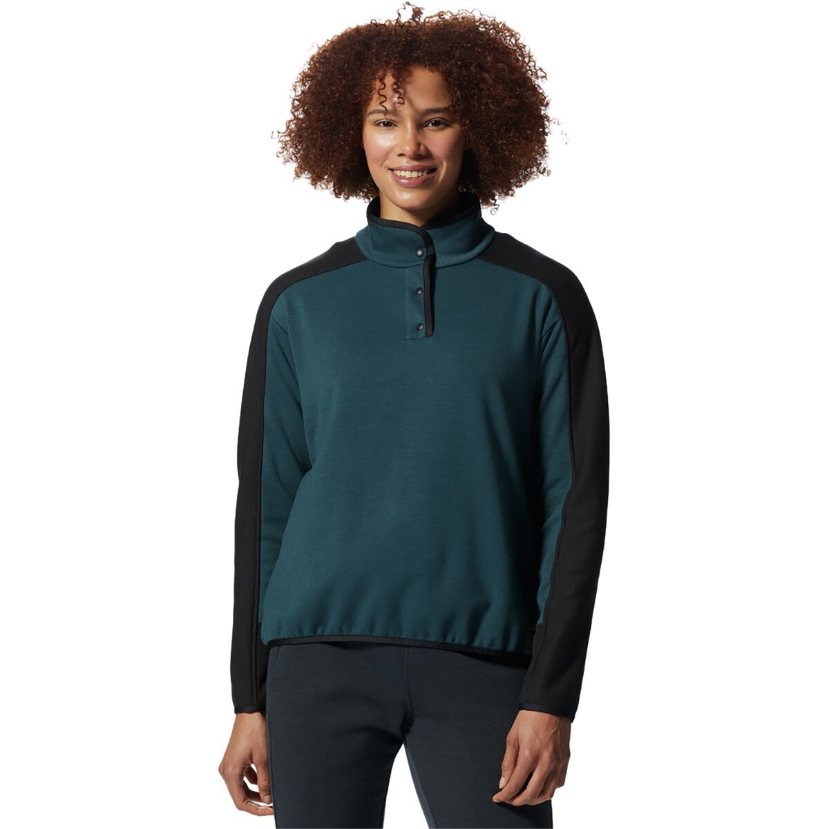 Mountain Hardwear Camplife Snap Neck Pullover - Women's Dark Marsh, XL