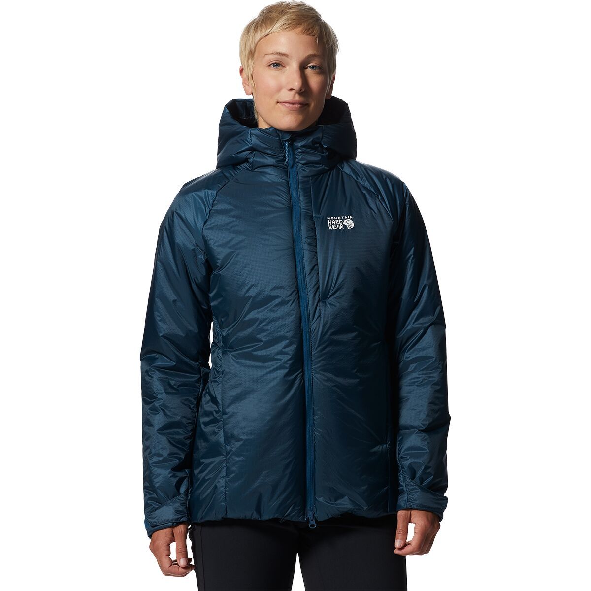 Mountain Hardwear Compressor Hooded Jacket - Women's Dark Caspian, L