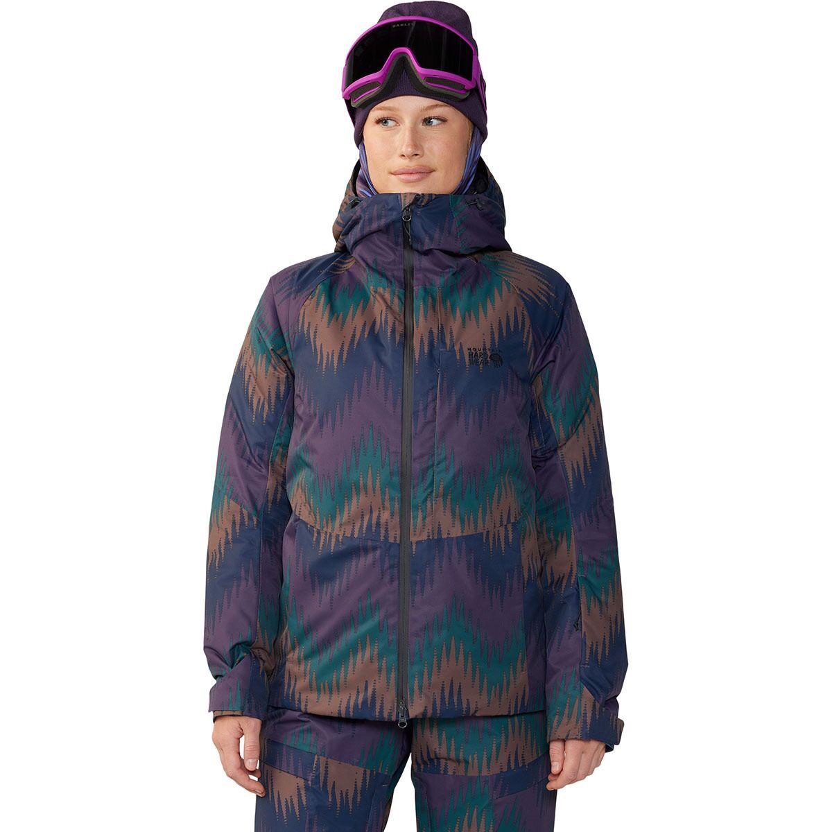 Mountain Hardwear Firefall/2 Jacket - Women's Blurple Zig Zag Print, M