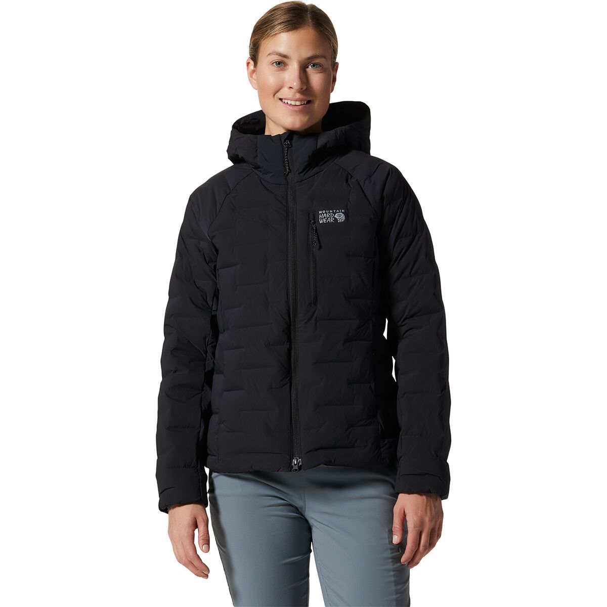 Mountain Hardwear Stretchdown Hooded Jacket - Women's Black, L