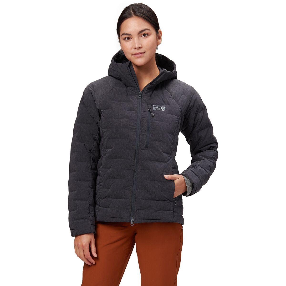 Mountain Hardwear Stretchdown Hooded Jacket - Women's Dark Storm Heather, S