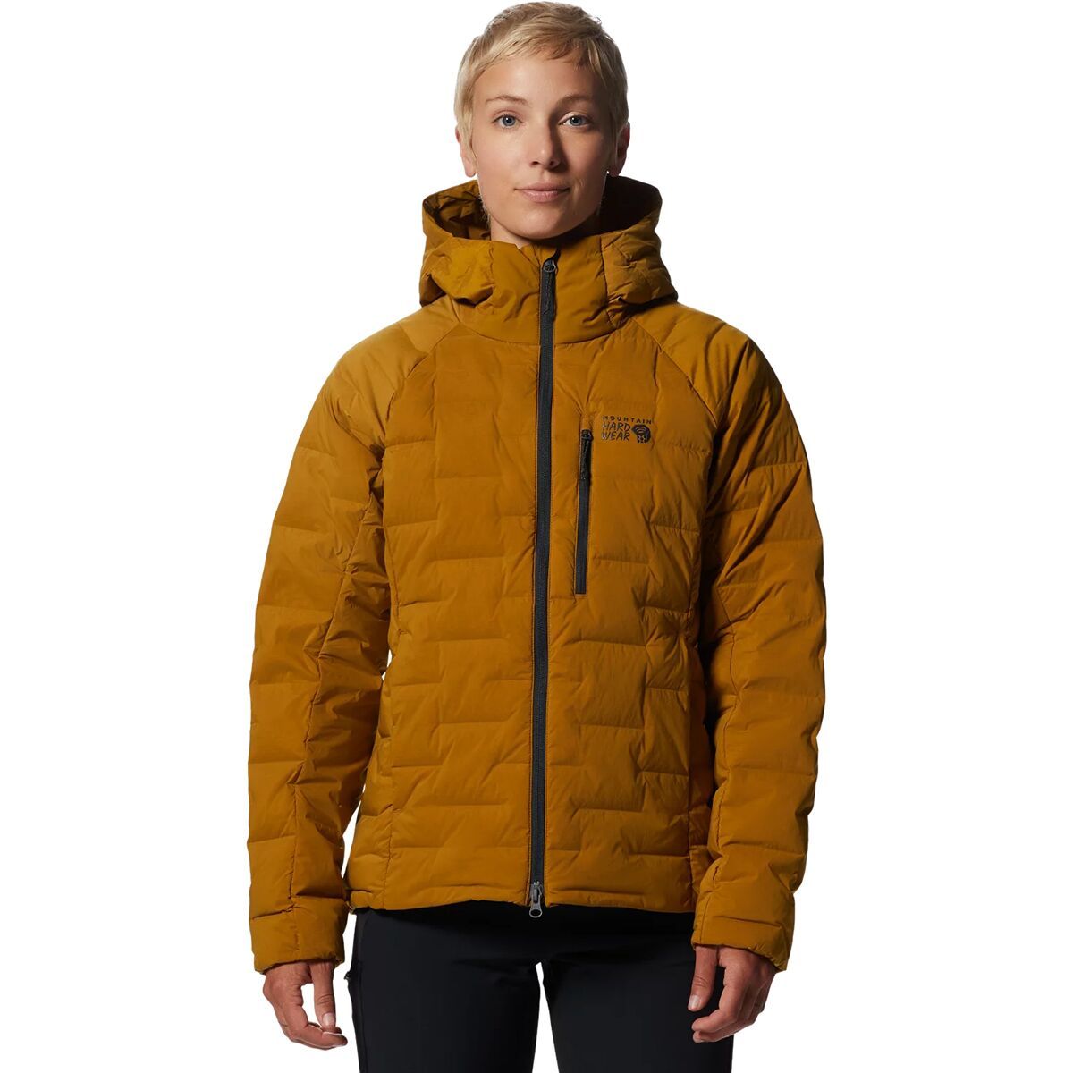Mountain Hardwear Stretchdown Hooded Jacket - Women's Olive Gold, XS