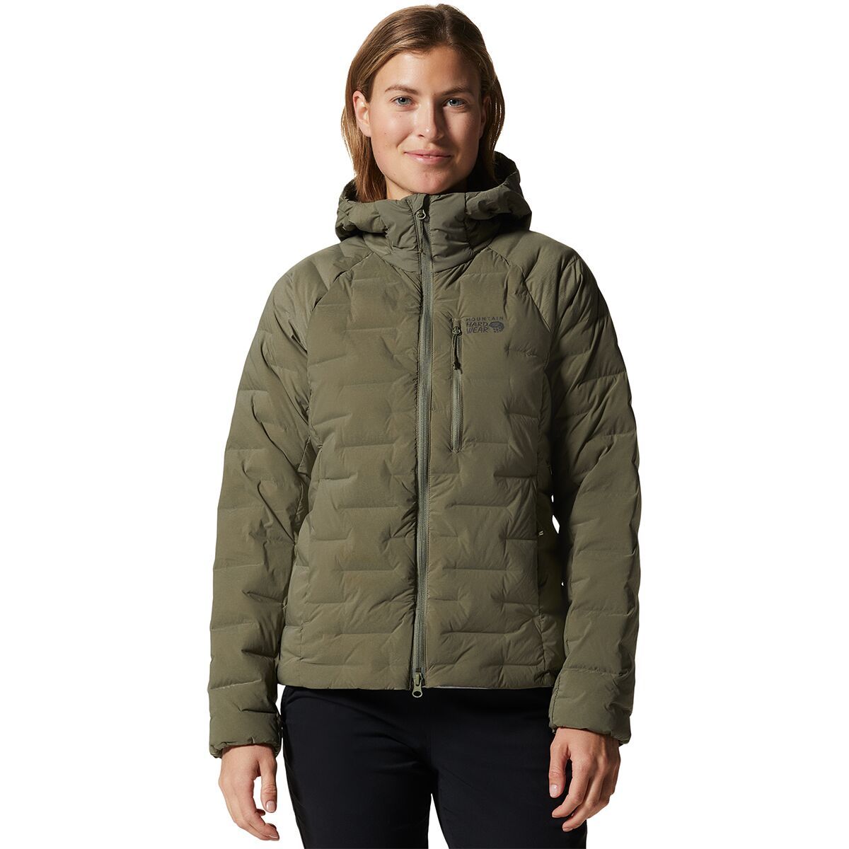 Mountain Hardwear Stretchdown Hooded Jacket - Women's Stone Green, XS
