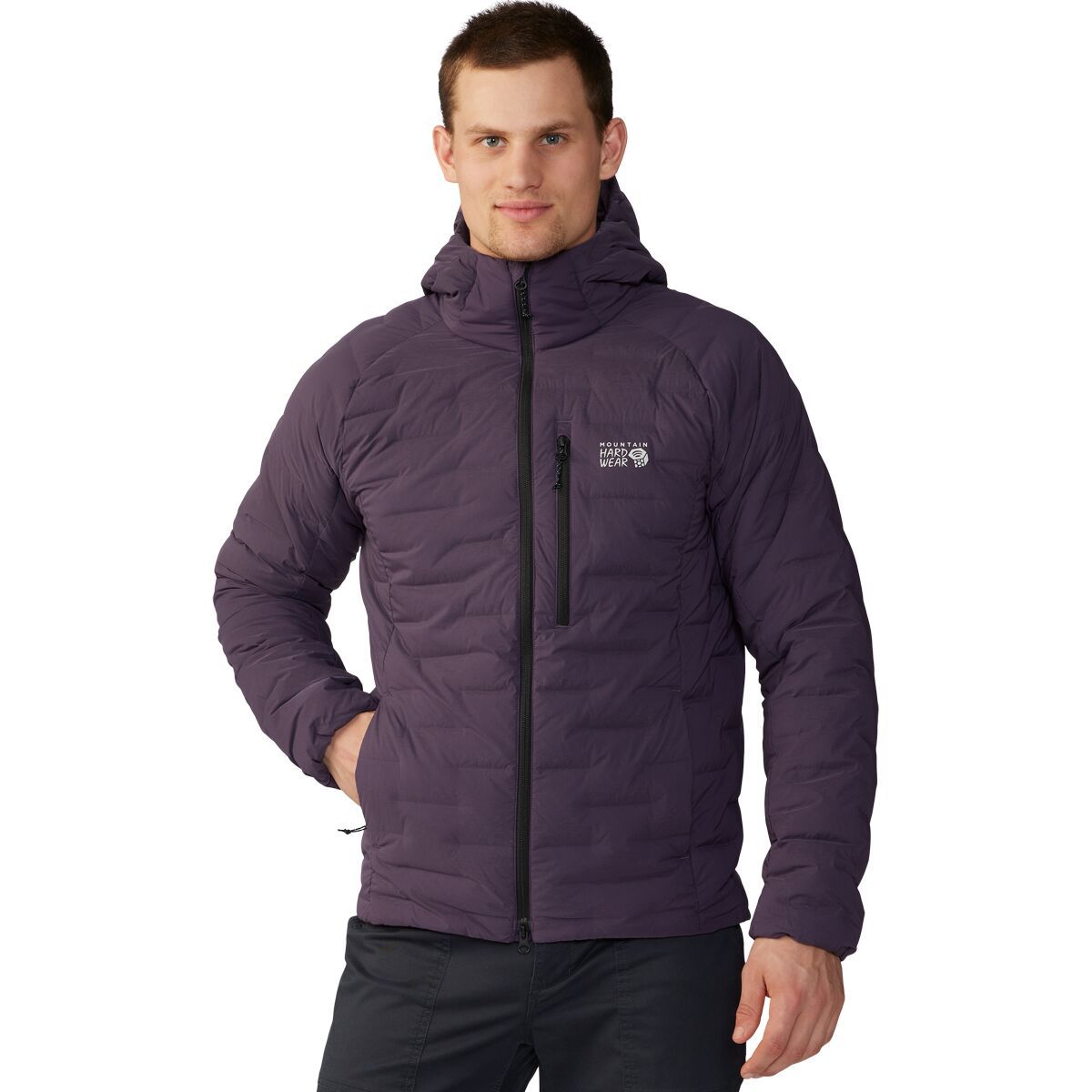 Mountain Hardwear StretchDown Hooded Jacket - Men's Blurple, XXL
