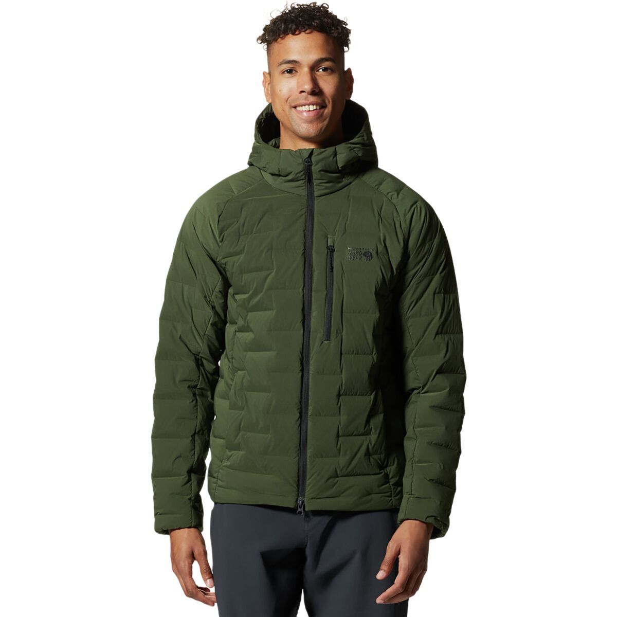 Mountain Hardwear StretchDown Hooded Jacket - Men's Surplus Green, XL