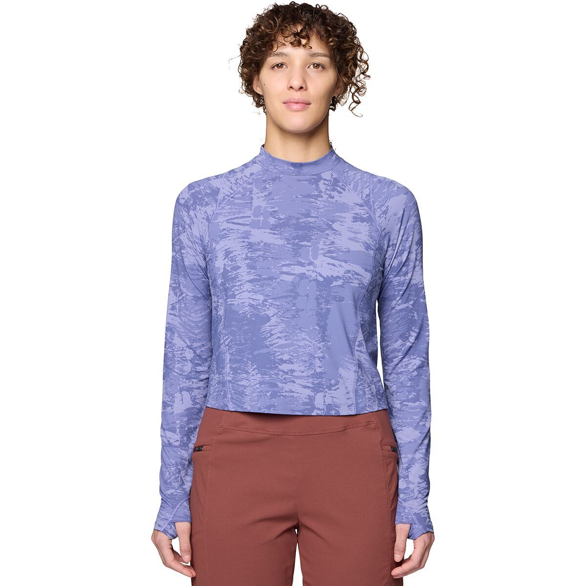 Image of Mountain Hardwear Crater Lake Long-Sleeve Crop Top - Women's Avid Inked Dye Print, XL
