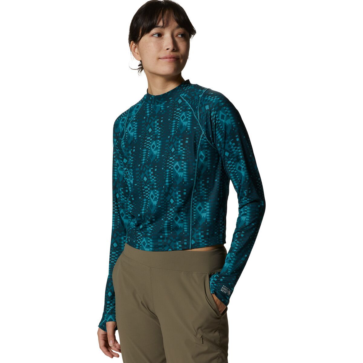 Mountain Hardwear Crater Lake Long-Sleeve Crop Top - Women's Palisades Geos Print, S