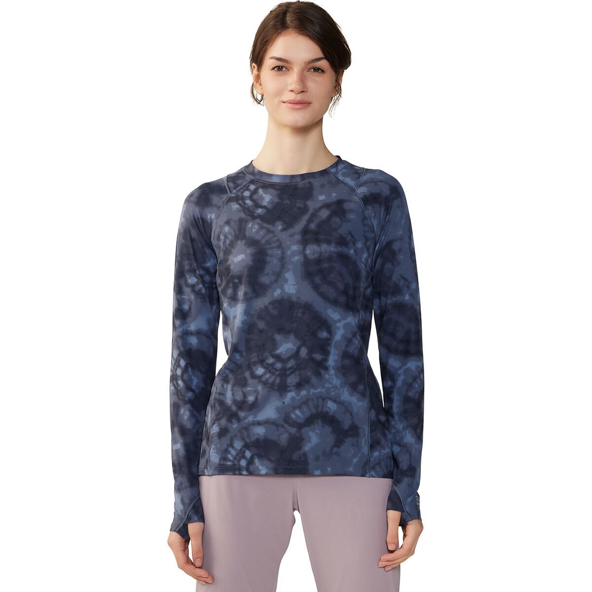 Mountain Hardwear Crater Lake Long-Sleeve Top - Women's Blue Slate Spore Dye Print, XS