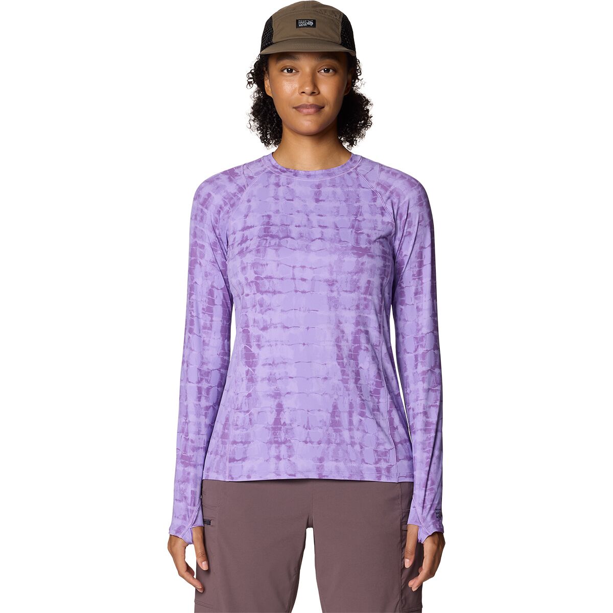 Image of Mountain Hardwear Crater Lake Long-Sleeve Top - Women's Harbor Violet Prismatic Print, S