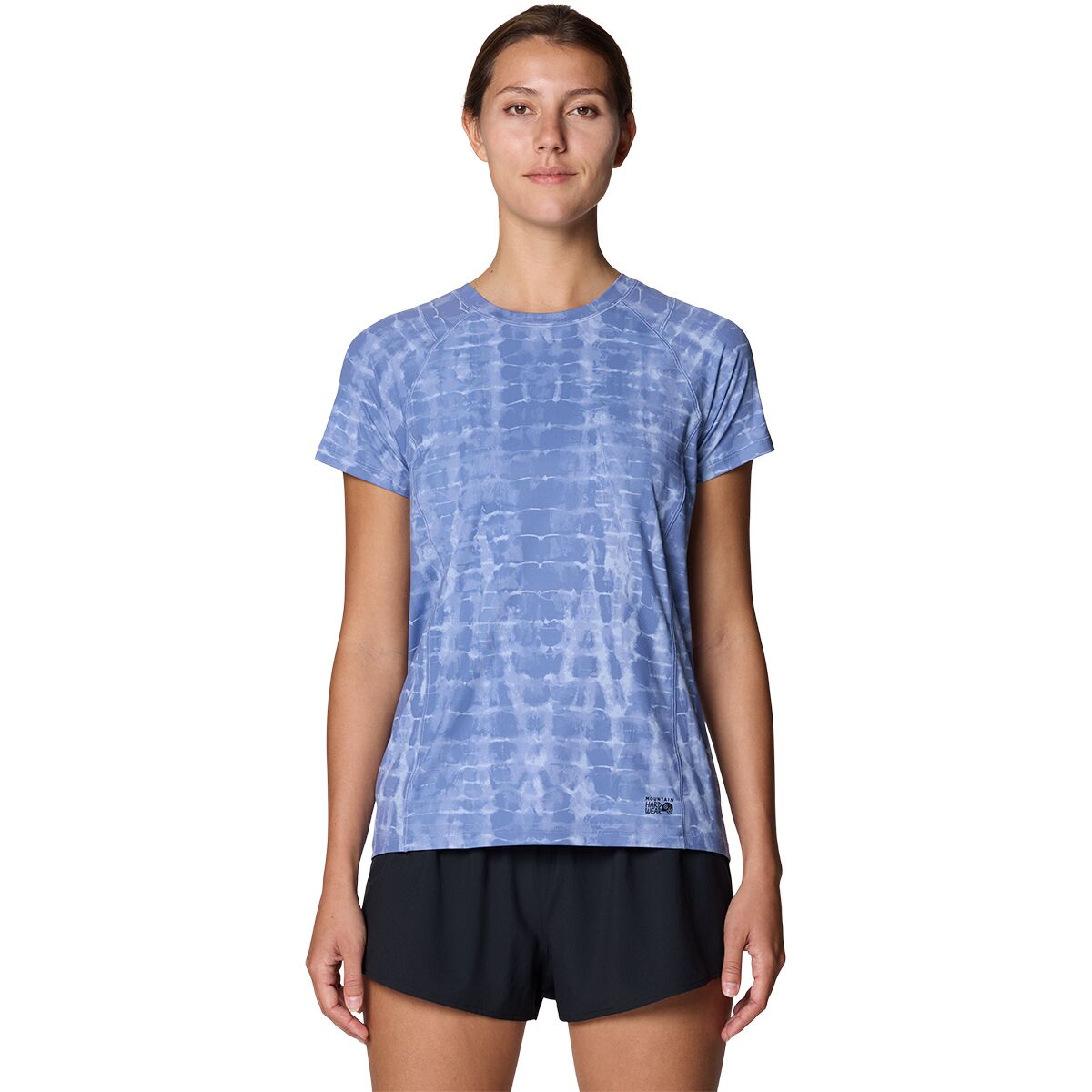 Image of Mountain Hardwear Crater Lake Short-Sleeve Top - Women's Best Coast Blue Prismatic Print, XS