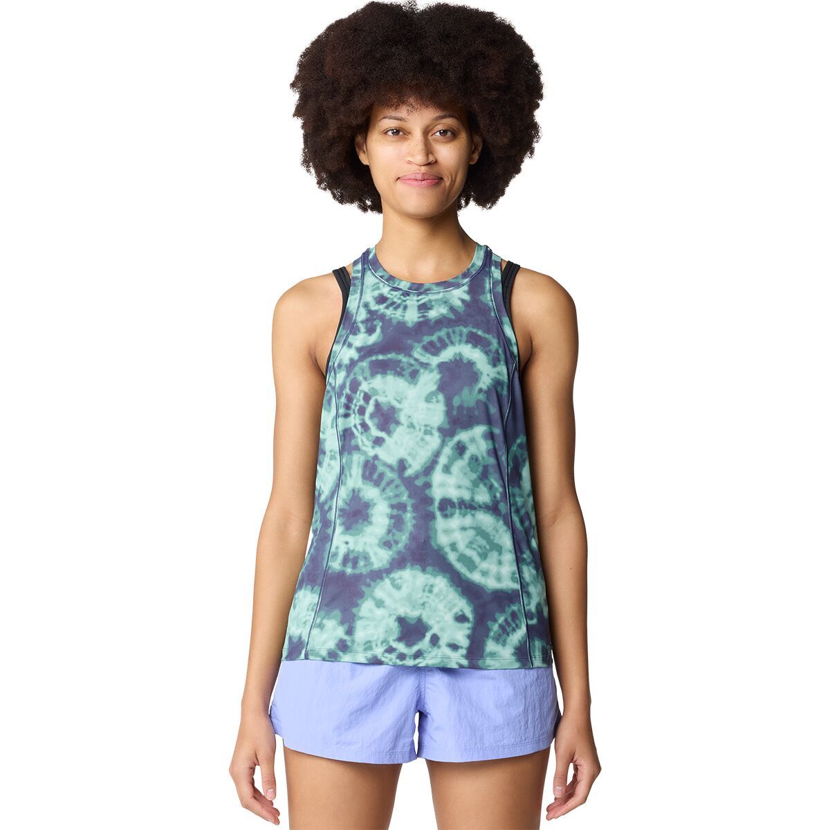 Image of Mountain Hardwear Crater Lake Tank Top - Women's Lapis Dusk Spore Dye Print, XS