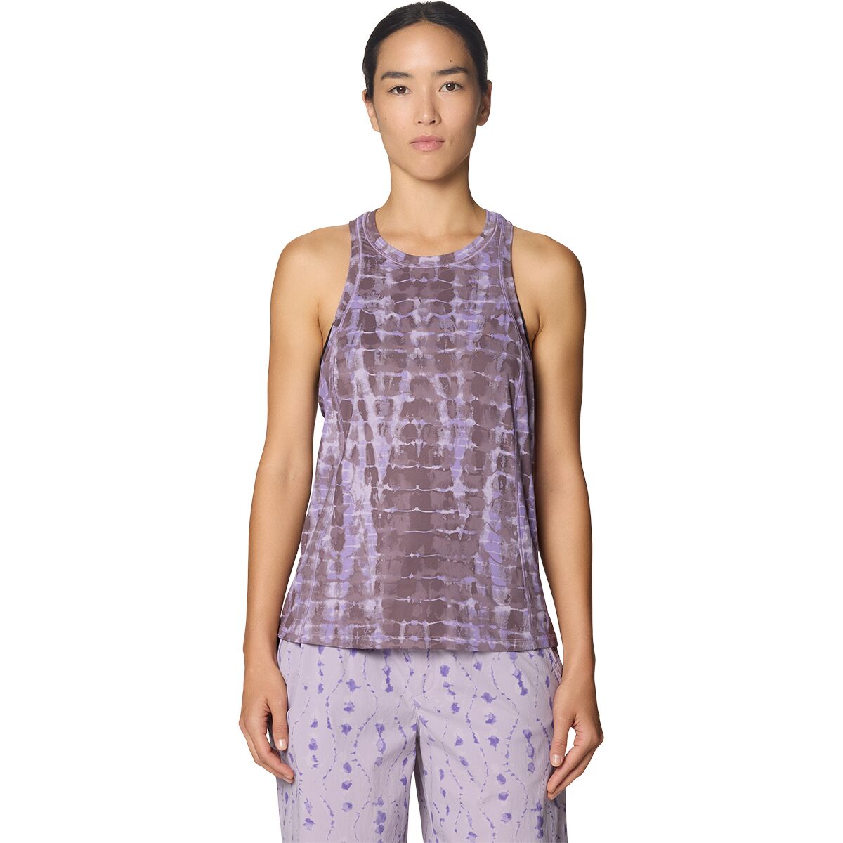 Image of Mountain Hardwear Crater Lake Tank Top - Women's Purple Sage Prismatic Print, S
