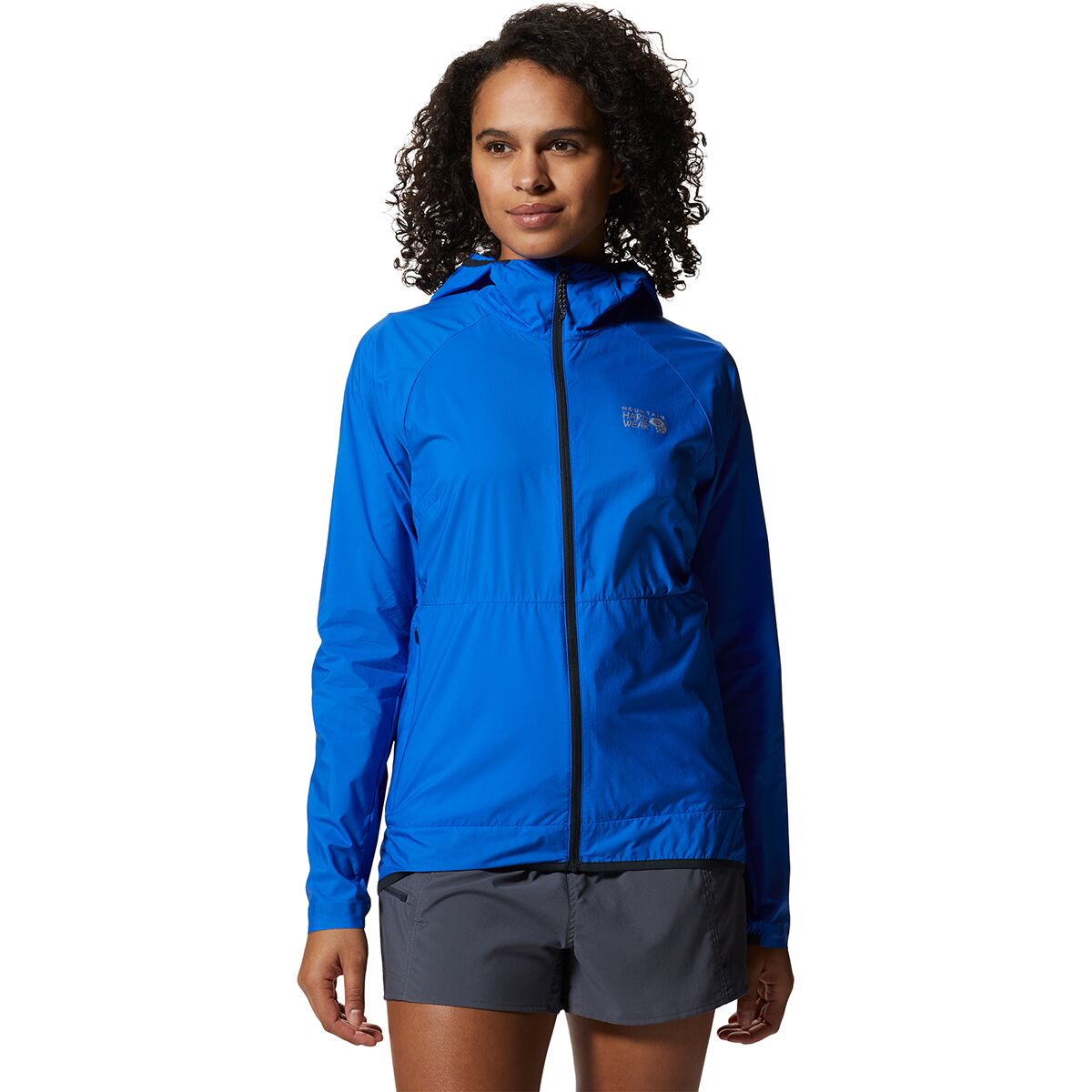 Image of Mountain Hardwear Kor AirShell Wind Hooded Jacket - Women's Bright Island Blue, XS
