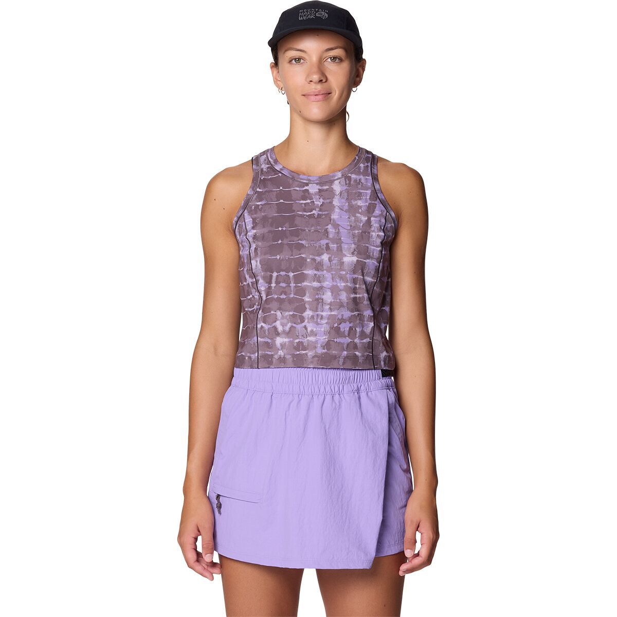 Image of Mountain Hardwear Mountain Stretch Tanklette - Women's Purple Sage Prismatic Print, S