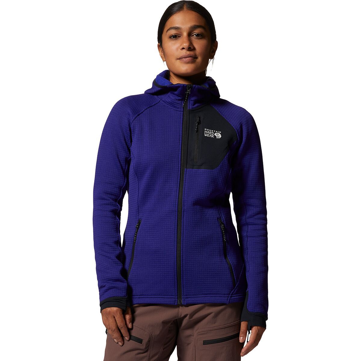Mountain Hardwear Polartec Power Grid Full-Zip Hooded Jacket - Women's Klein Blue Heather, S