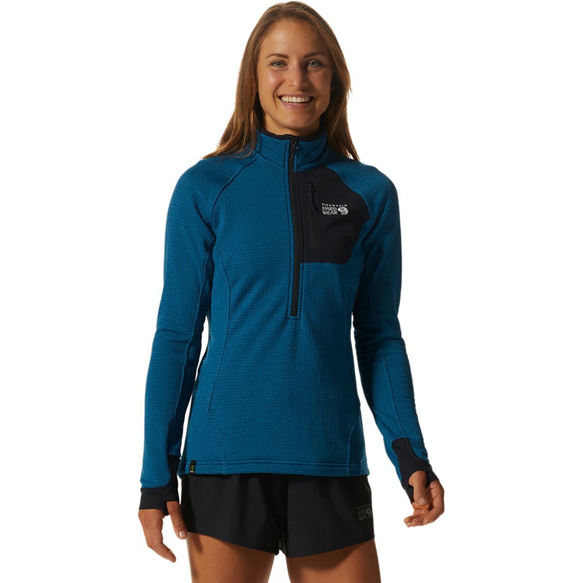 Mountain Hardwear Polartec Power Grid Half-Zip Jacket - Women's Vinson Blue Heather, XL