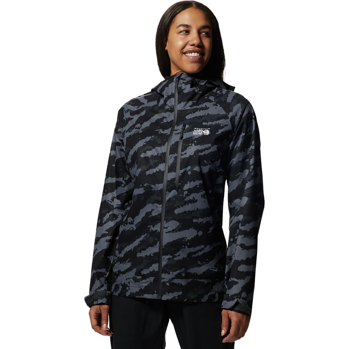 Backcountry Mountain Hardwear Stretch Ozonic Jacket - Women's Black Paintstrokes Print, L