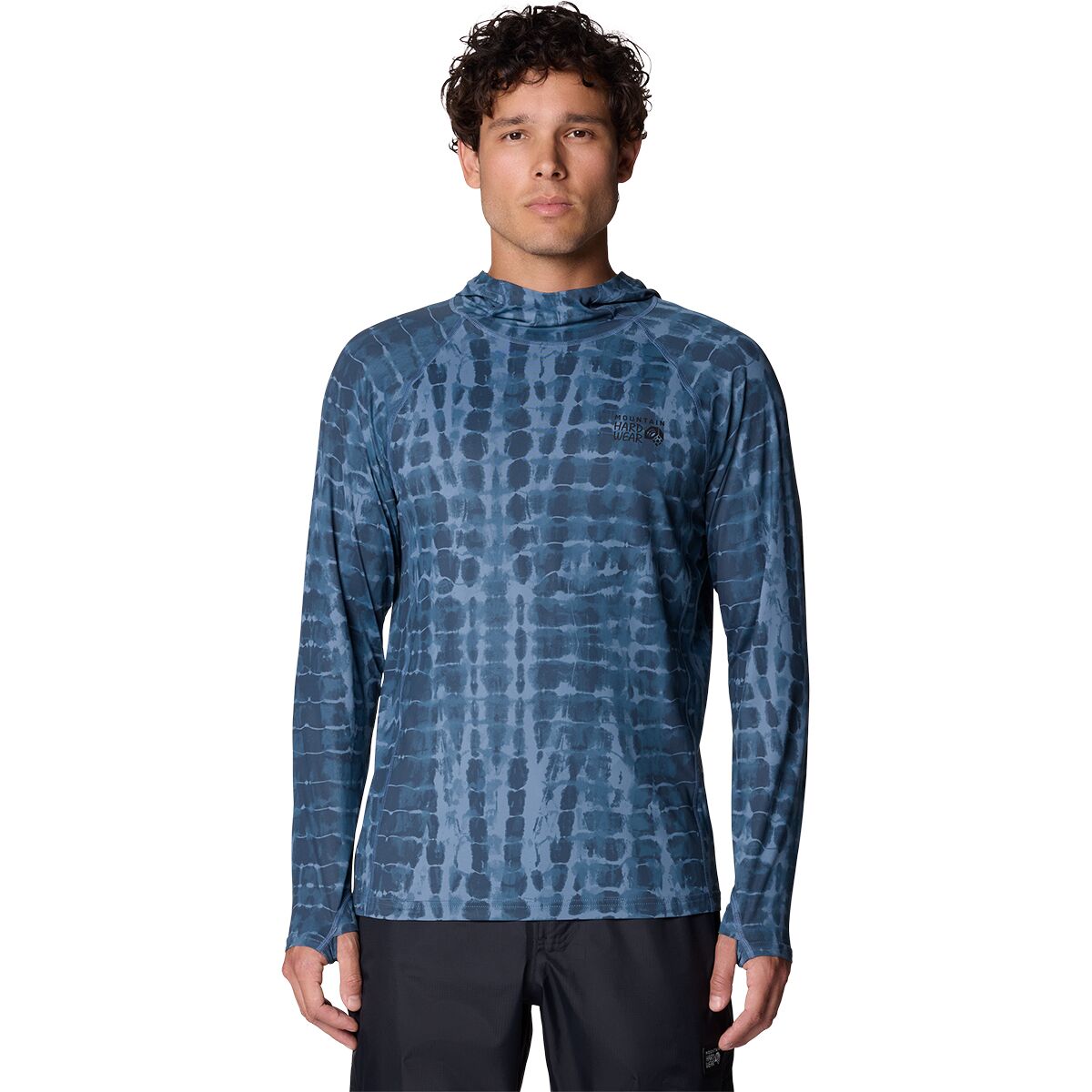 Image of Mountain Hardwear Crater Lake Hoodie - Men's Adriatic Blue Prismatic Print, M