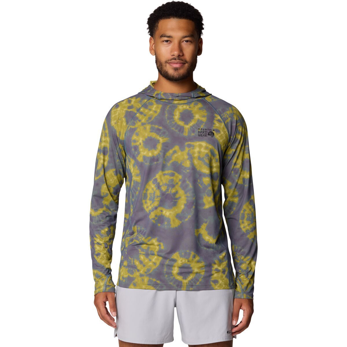 Image of Mountain Hardwear Crater Lake Hoodie - Men's Adriatic Blue Spore Dye Print, L