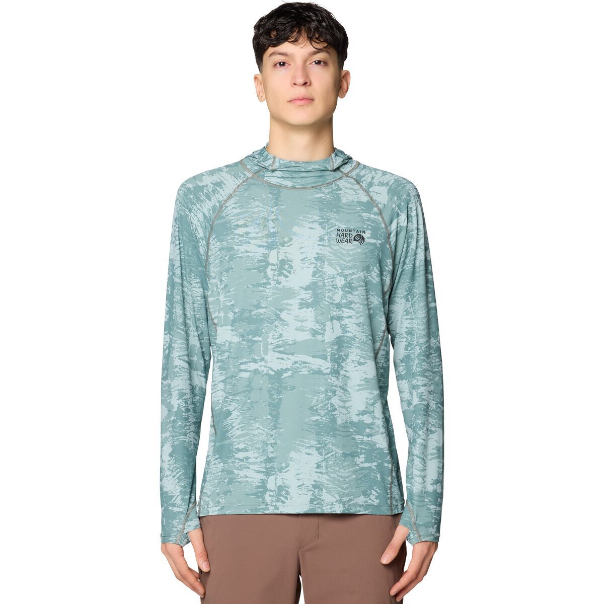 Image of Mountain Hardwear Crater Lake Hoodie - Men's Blue Sage Inked Dyed Print, M