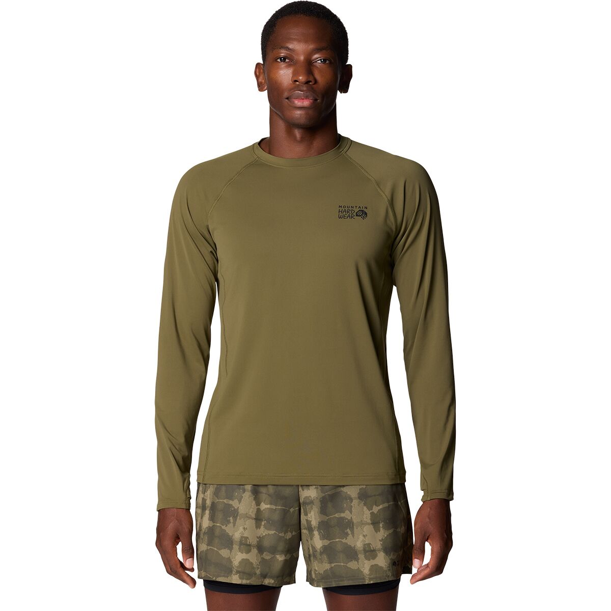 Image of Mountain Hardwear Crater Lake Long-Sleeve Crew Shirt - Men's Combat Green, XXL