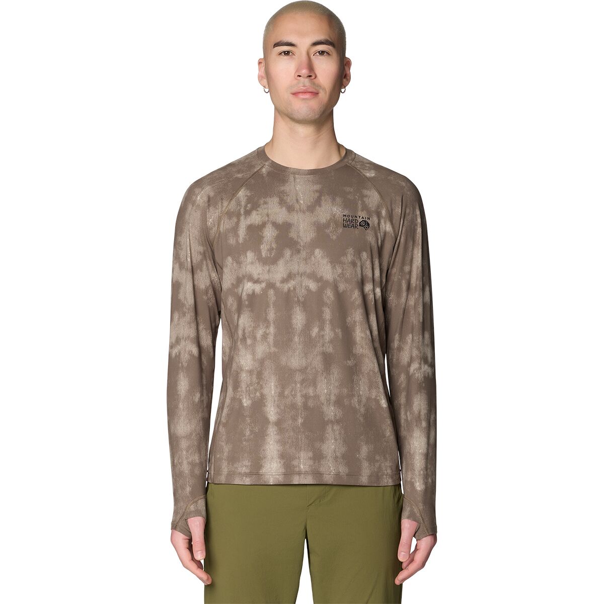 Image of Mountain Hardwear Crater Lake Long-Sleeve Crew Shirt - Men's Tierra Shadowdye Print, M