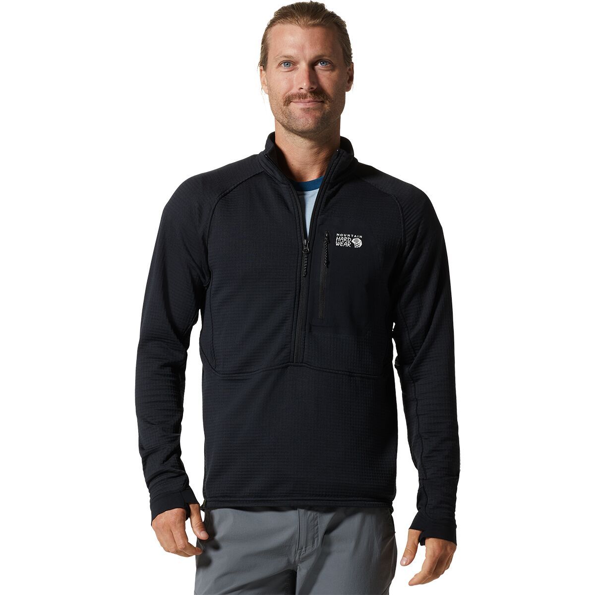 Mountain Hardwear Polartec Power Grid Half-Zip Jacket - Men's Black, S