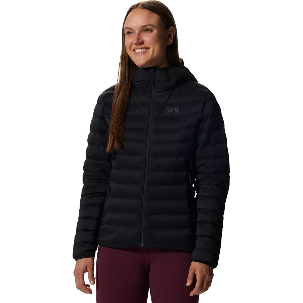 Image of Mountain Hardwear Deloro Down Full-Zip Hooded Jacket - Women's Black, L