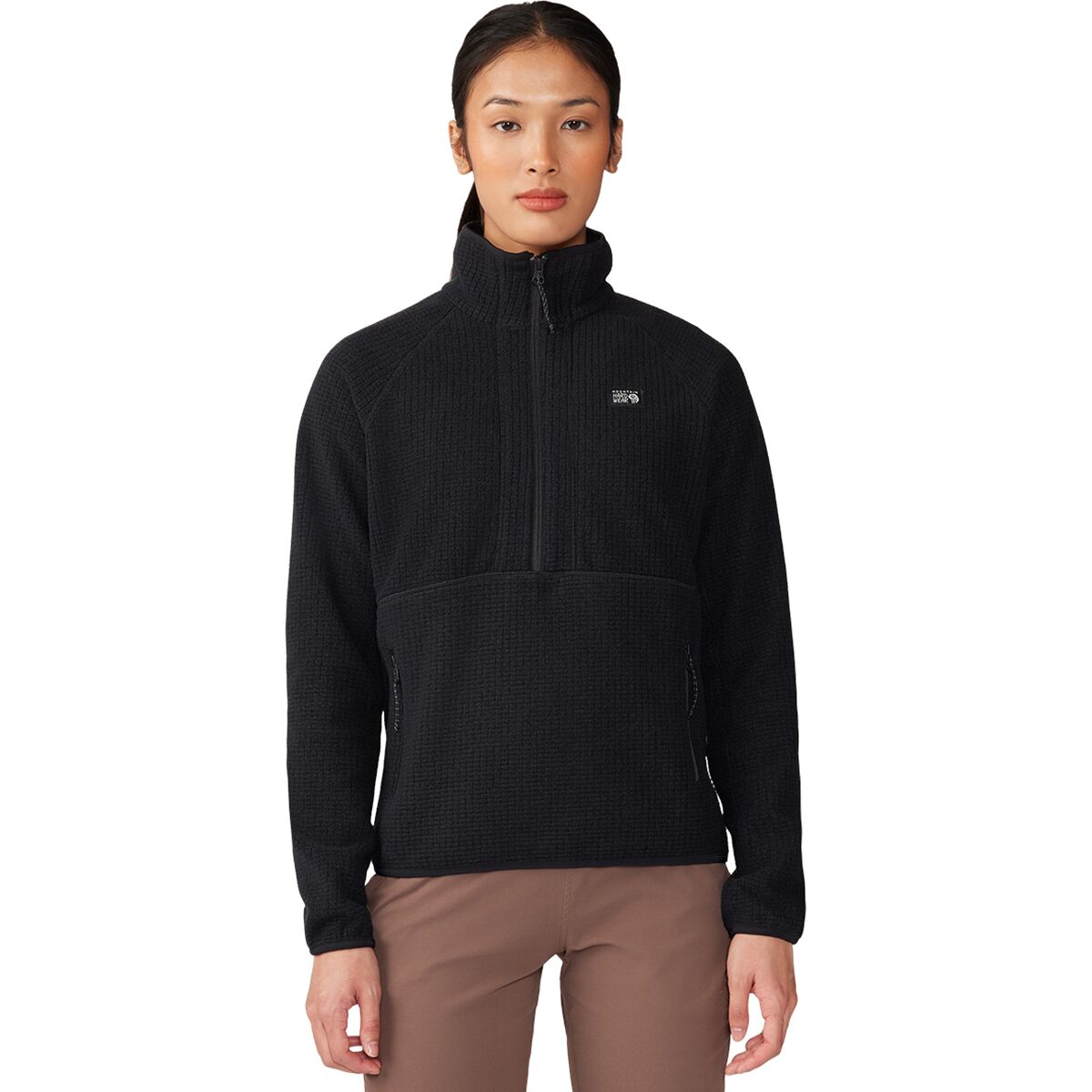 Image of Mountain Hardwear Explore Fleece 1/2-Zip Pullover - Women's Black, XL