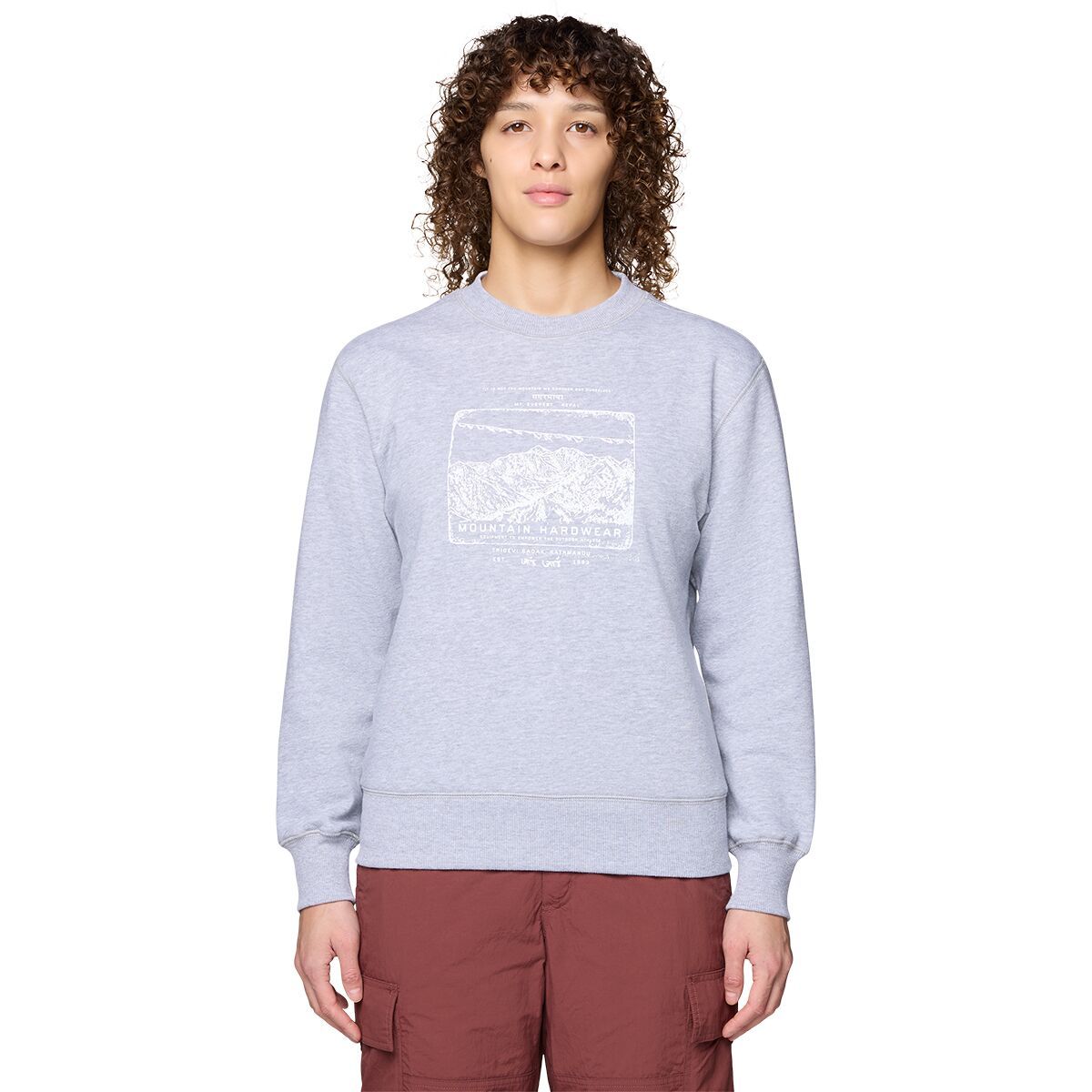 Image of Mountain Hardwear Logo Pullover Crew Sweatshirt - Women's Hardwear Grey Heather2, L