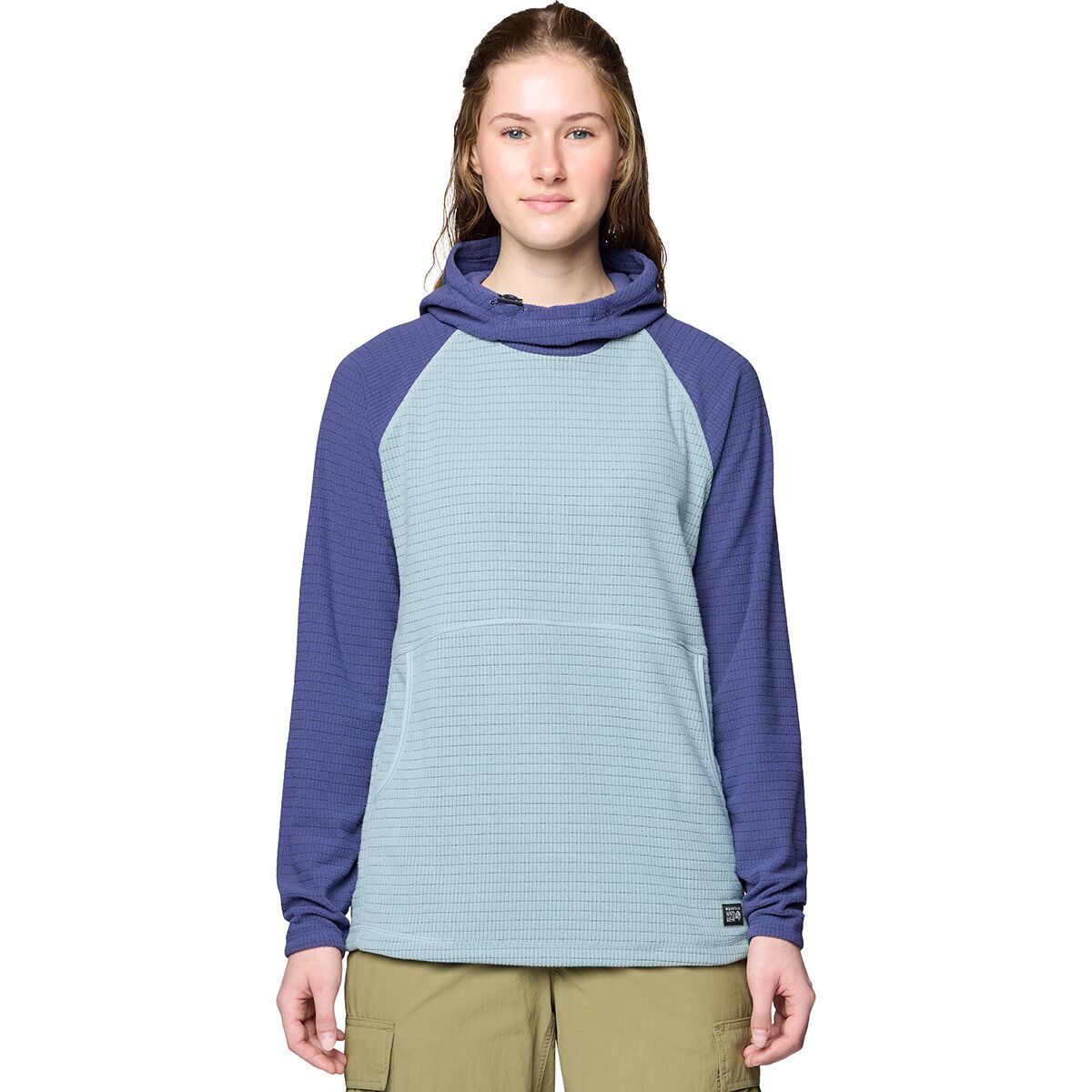 Image of Mountain Hardwear Summit Grid Tunic Hoodie - Women's Ice Shadow/Lapis Dusk, XS