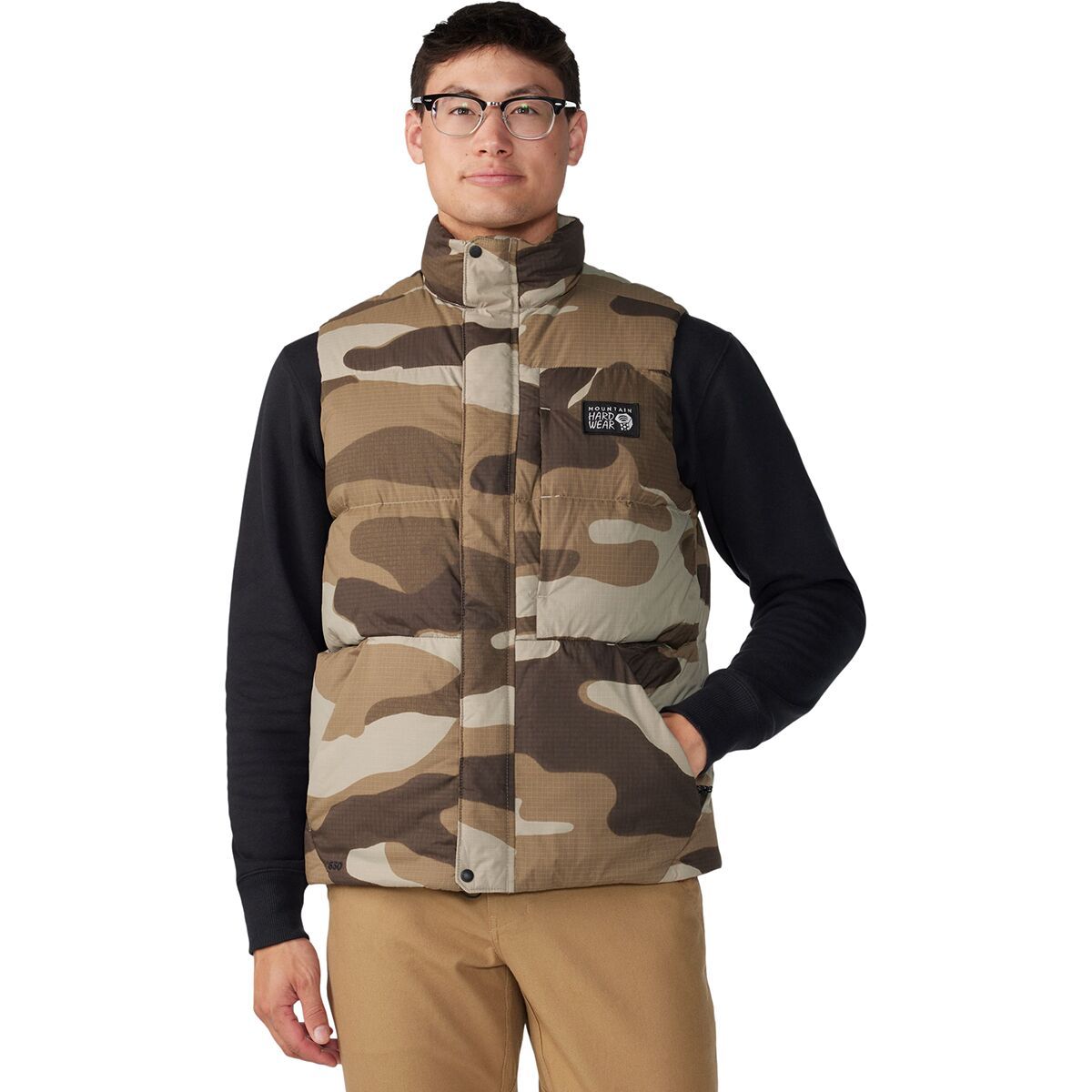 Mountain Hardwear Nevadan Down Vest - Men's Badlands Calaveras Camo Print, XXL