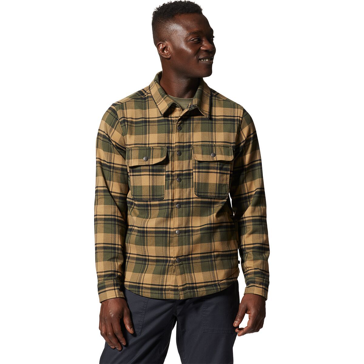 Mountain Hardwear Outpost Long-Sleeve Lined Shirt - Men's Sandstorm Hot Spring Plaid, L