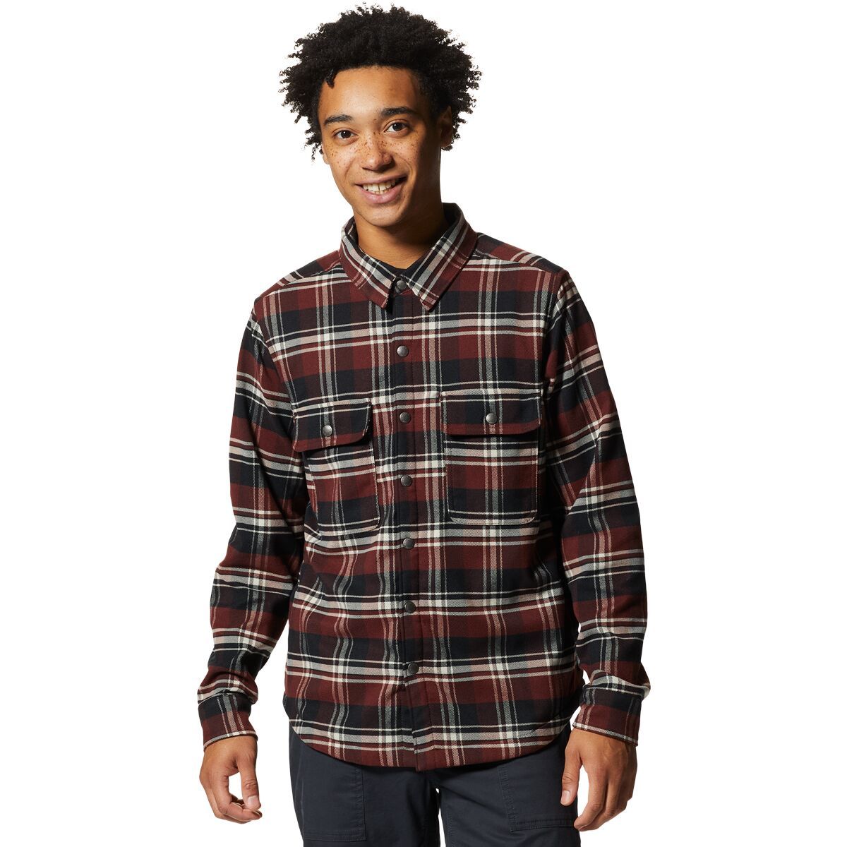 Mountain Hardwear Outpost Long-Sleeve Lined Shirt - Men's Washed Raisin Hot Spring Plaid, M
