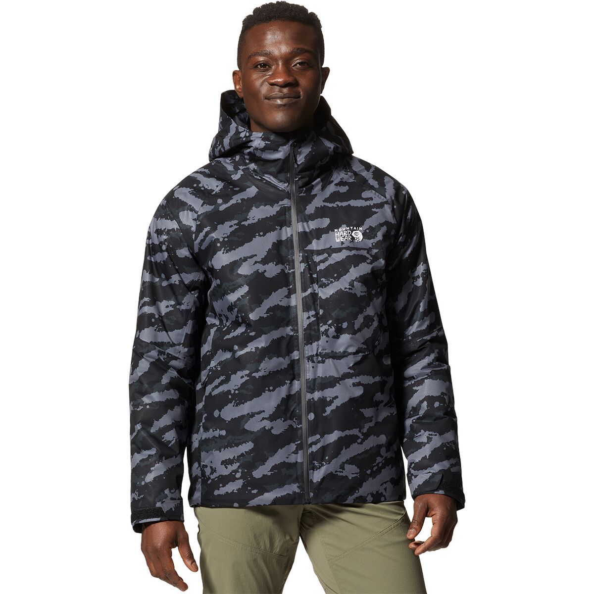 Mountain Hardwear Stretch Ozonic Insulated Jacket - Men's Black Paintstrokes Print, L