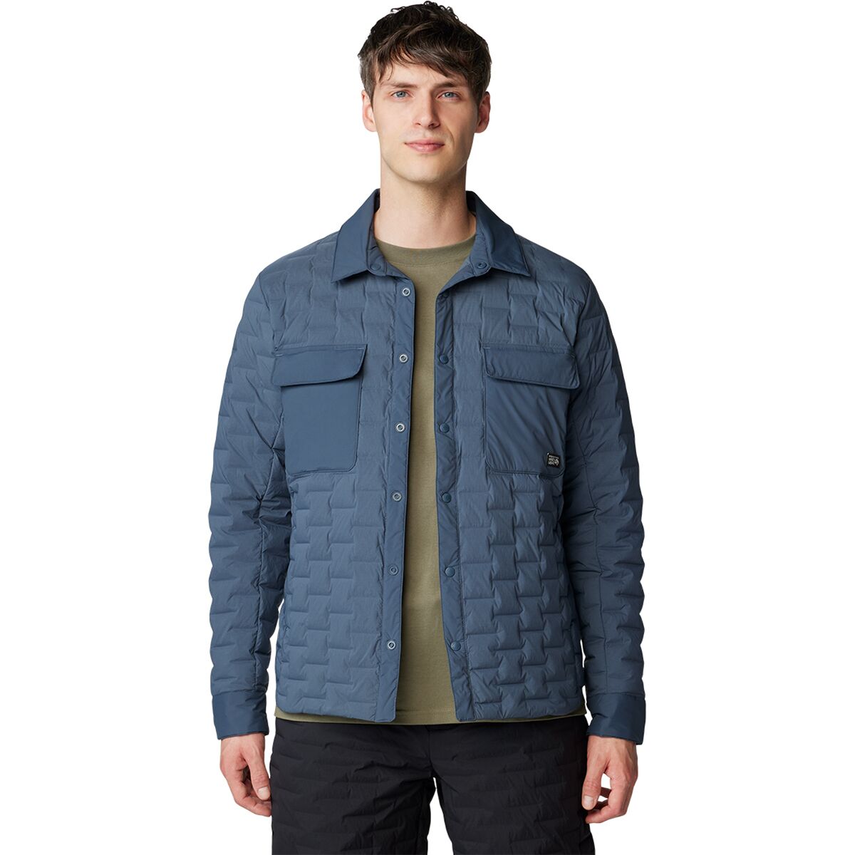 Image of Mountain Hardwear Stretchdown Light Shacket - Men's Montauk Blue, L