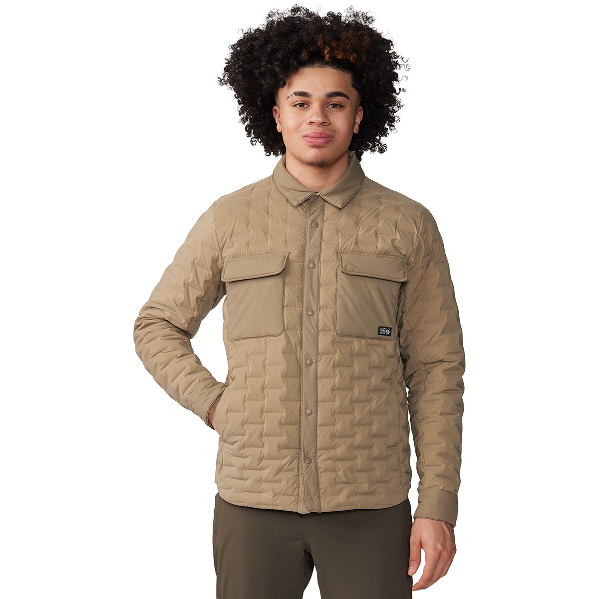 Image of Mountain Hardwear Stretchdown Light Shacket - Men's Trail Dust, M