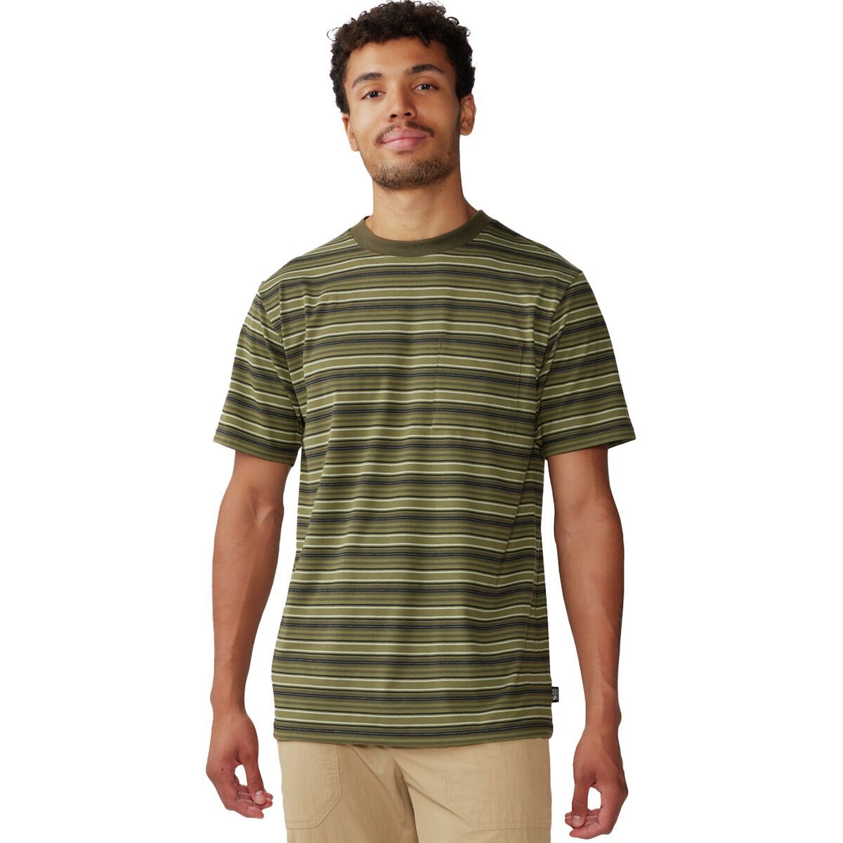 Mountain Hardwear Low Exposure Shirt - Men's Combat Green Crag Stripe, XL