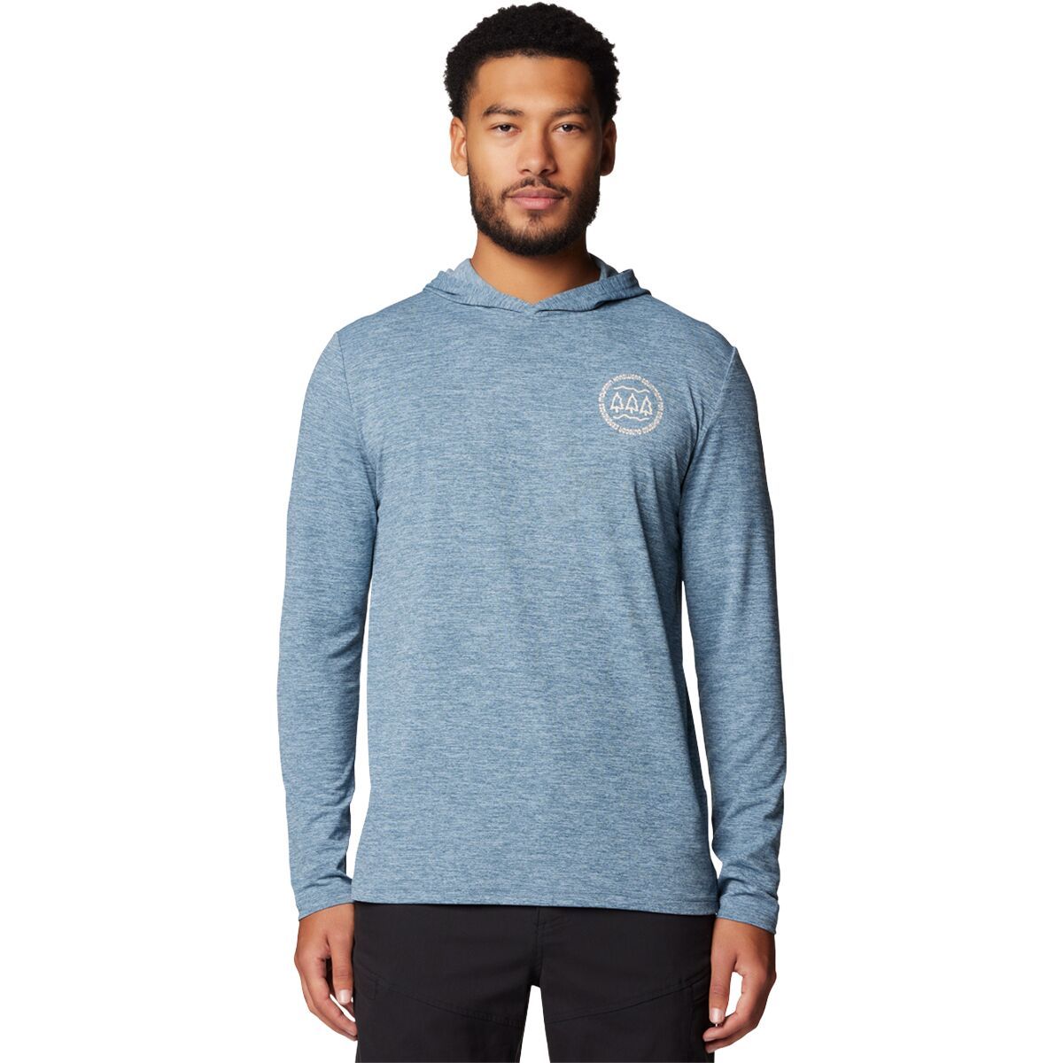 Image of Mountain Hardwear Sunblocker Hoodie - Men's Adriatic Blue Heather2, L