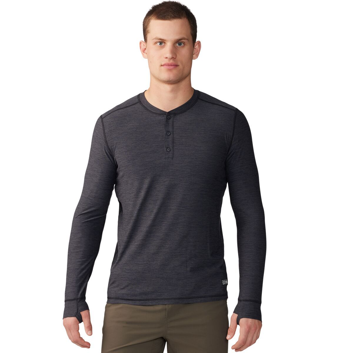 Image of Mountain Hardwear Chill Action Long-Sleeve Crew - Men's Black Heather, M
