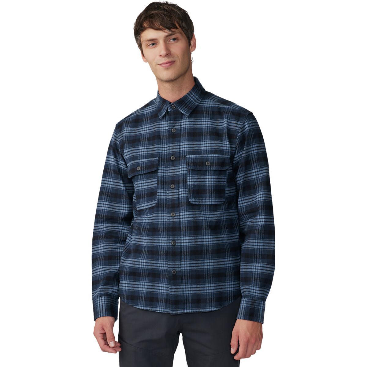 Mountain Hardwear Dusk Creek Flannel Shirt - Men's Hardwear Navy Oslo Plaids, XL