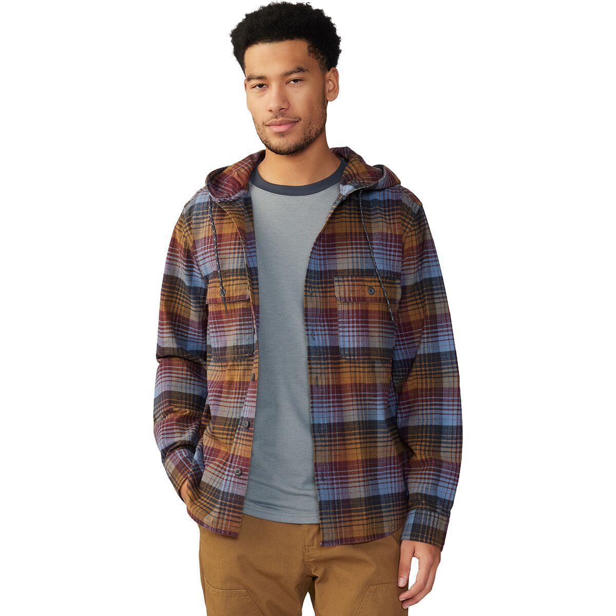Mountain Hardwear Dusk Creek Hooded Shirt - Men's Washed Raisin Glass House Plaid, XL