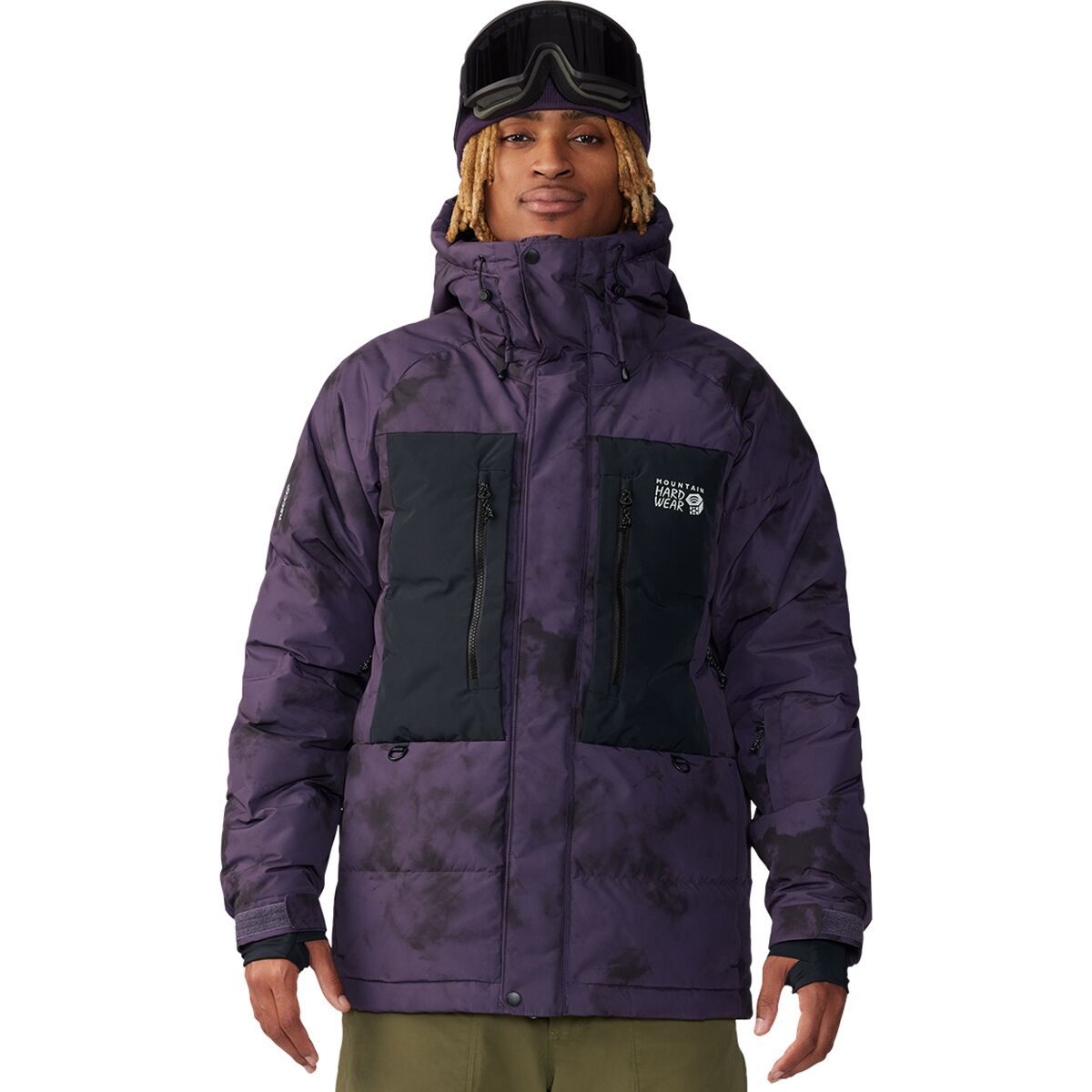 Mountain Hardwear First Tracks Down Jacket - Men's Blurple Ice Dye Print, XXL